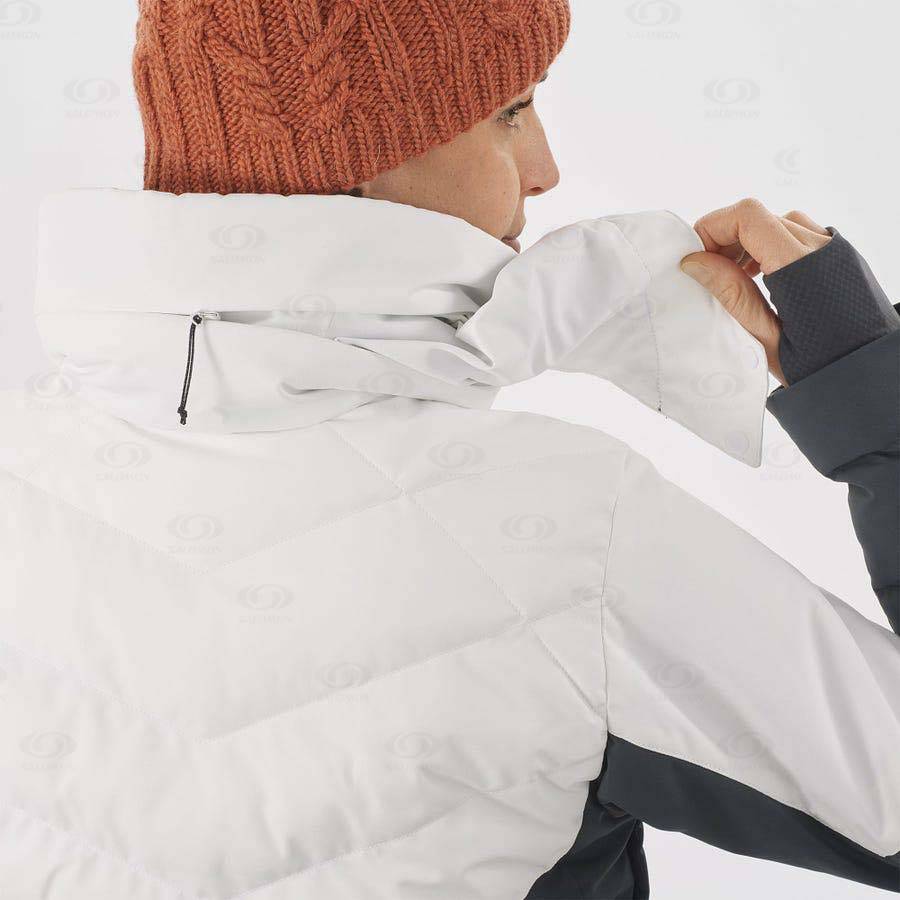 Black / White Salomon NEW PREVAIL Women's Ski Jackets | US-W1510