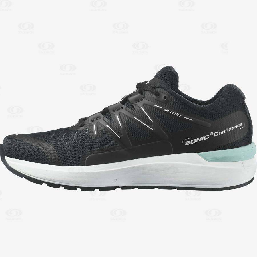 Black / White Salomon SONIC 4 Confidence Men's Running Shoes | US-O2204