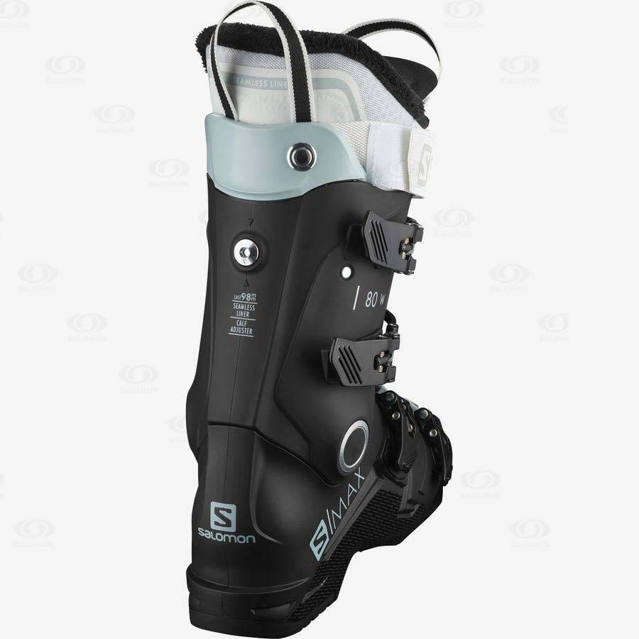 Black / White Salomon S/MAX 80 Women's Ski Boots | US-wO1845