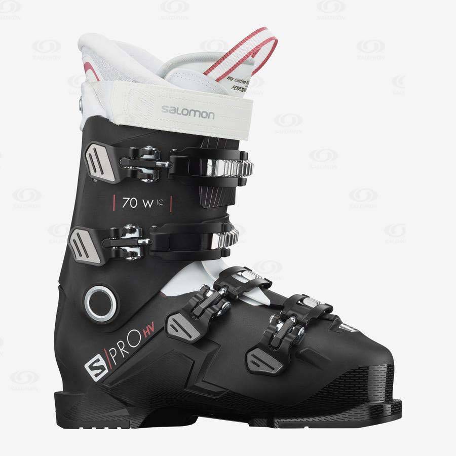 Black / White Salomon S/PRO HV 70 W IC Women\'s Ski Boots | US-O1224