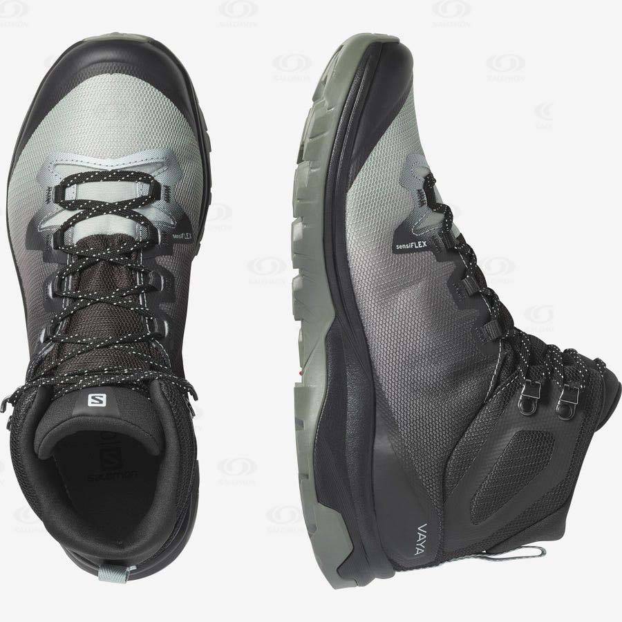 Black / White Salomon VAYA MID GORE-TEX Women's Hiking Shoes | US-O1901