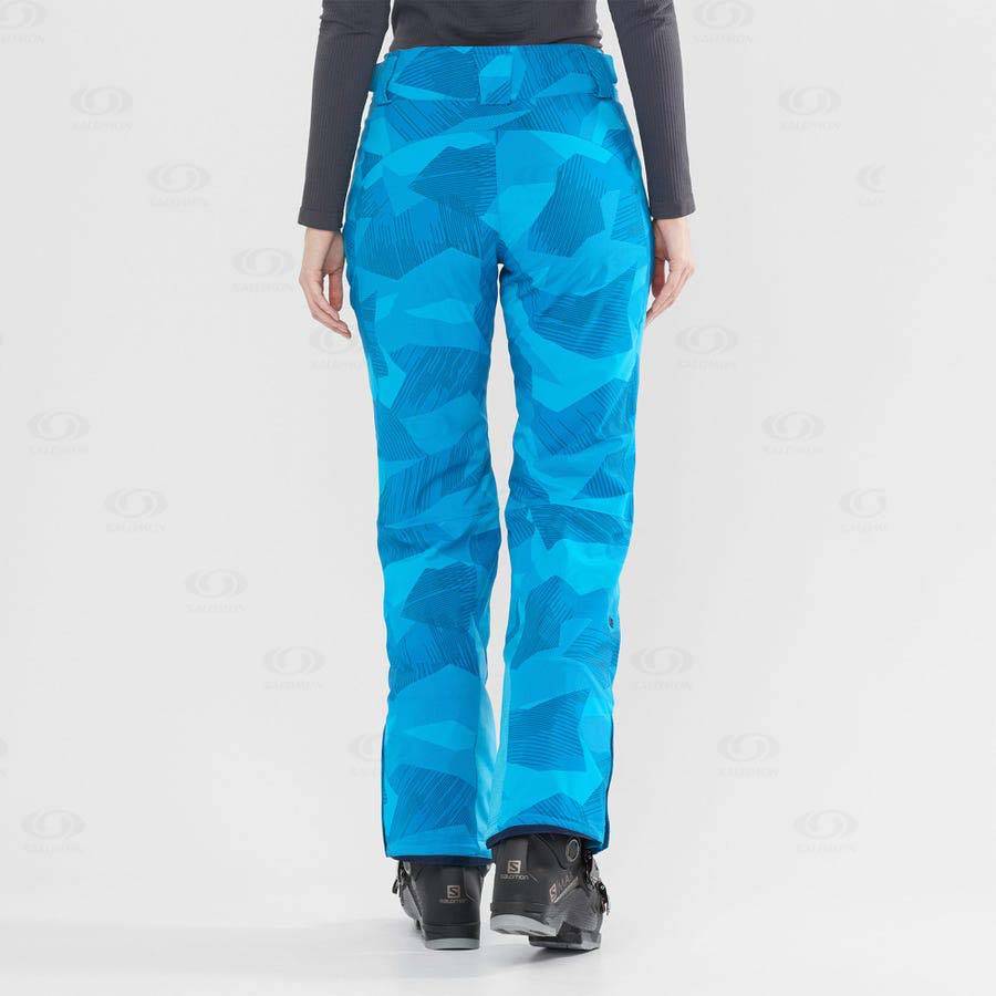 Blue / Black Salomon THE BRILLIANT Women's Ski Pants | US-O2099