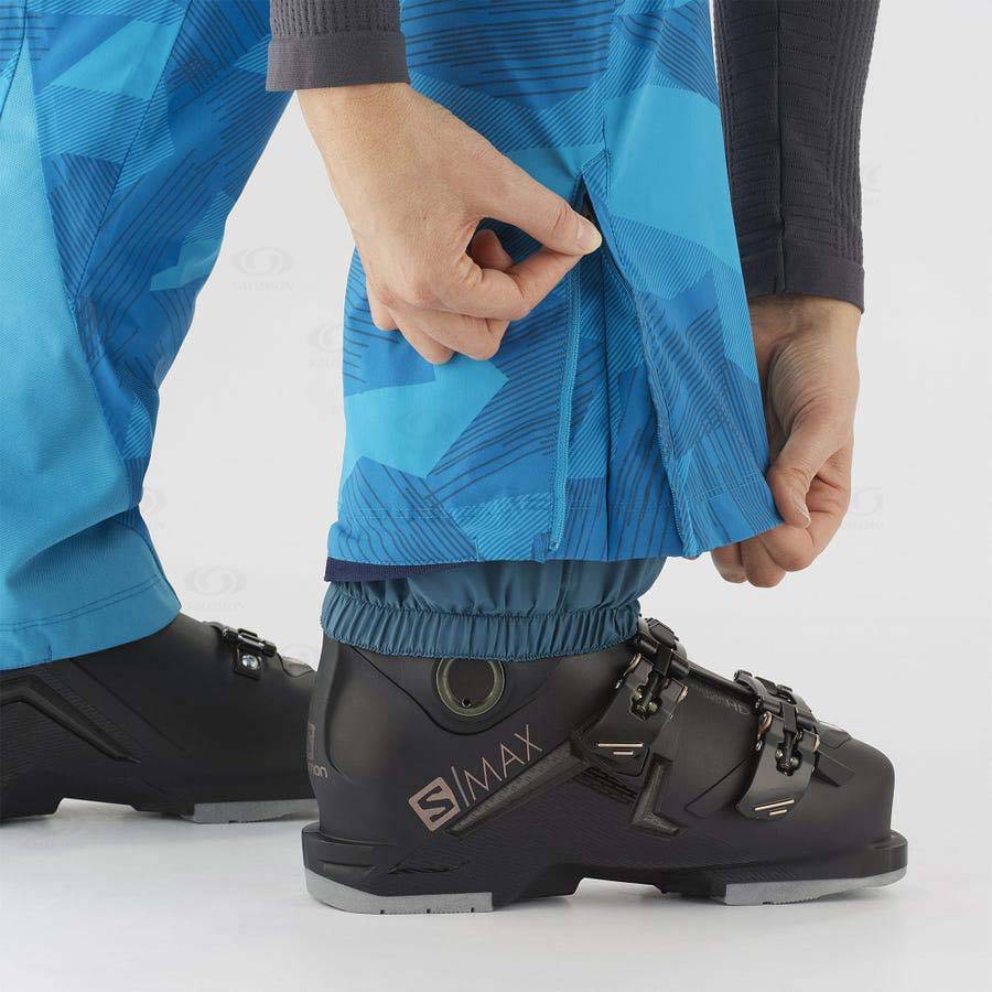 Blue / Black Salomon THE BRILLIANT Women's Ski Pants | US-O2099