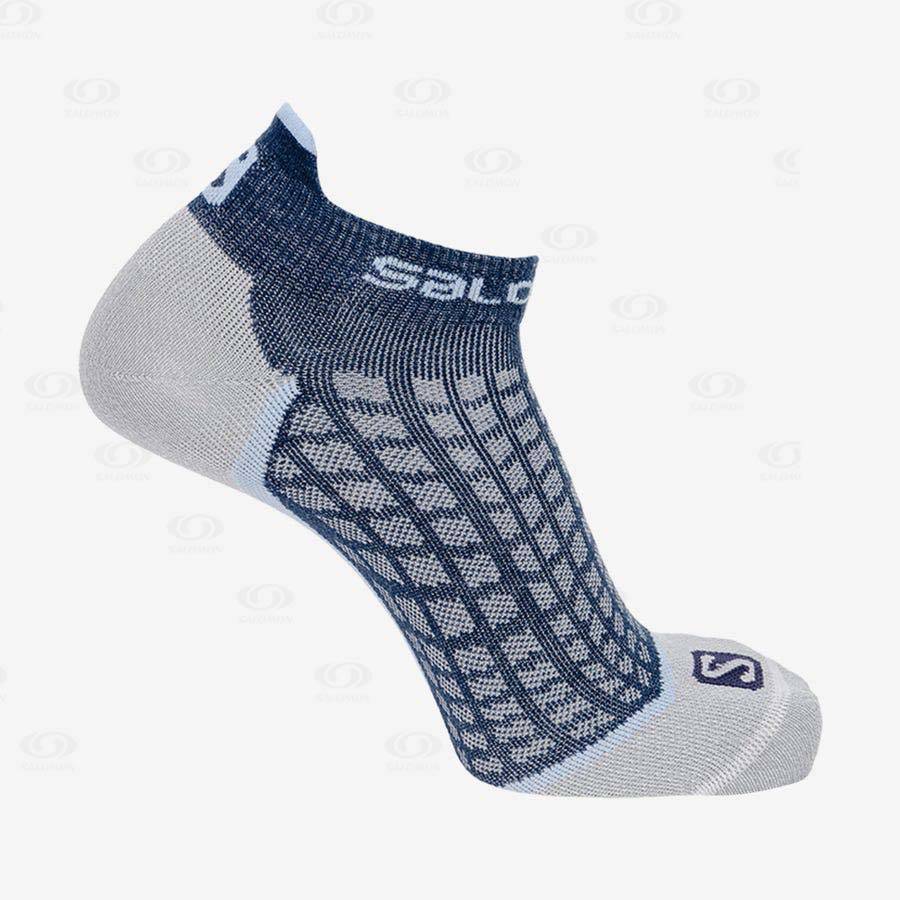 Blue / Grey Salomon ULTRA LOW Women\'s Socks | US-M1517