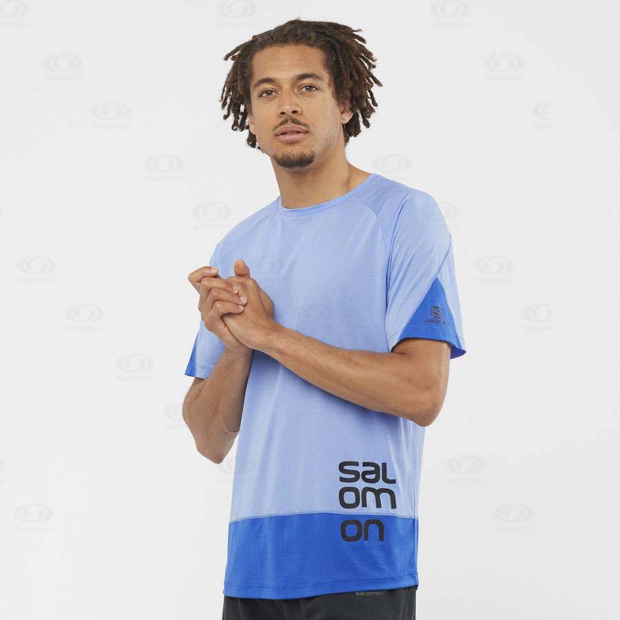 Blue Salomon CROSS RUN GRAPHIC Men's T Shirts | US-N1708