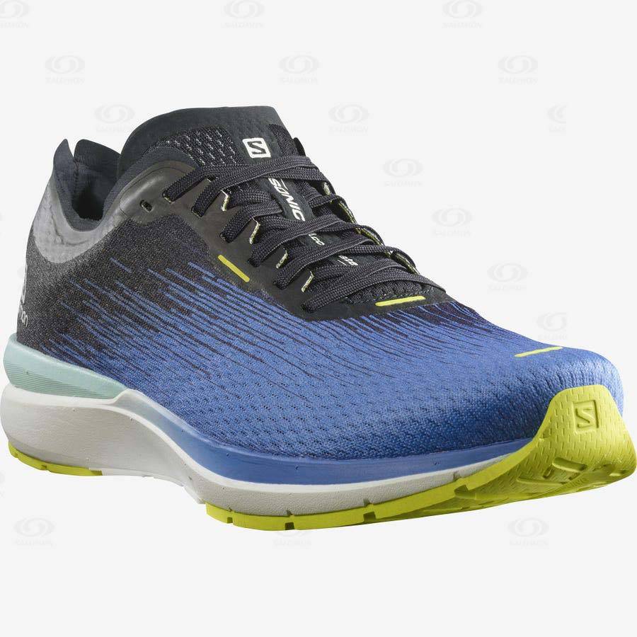 Blue / White Salomon SONIC 4 Accelerate Men's Running Shoes | US-A1073