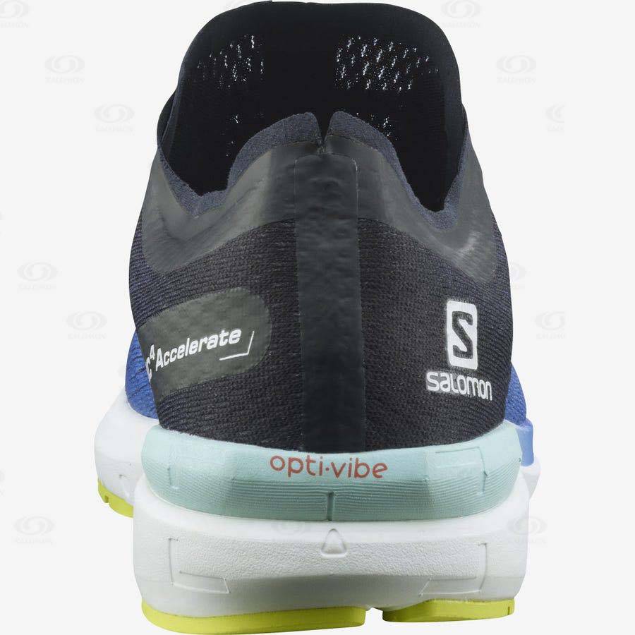 Blue / White Salomon SONIC 4 Accelerate Men's Running Shoes | US-A1073