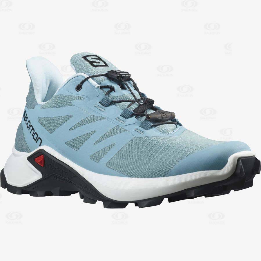 Blue / White Salomon SUPERCROSS 3 Women's Trail Running Shoes | US-M1811