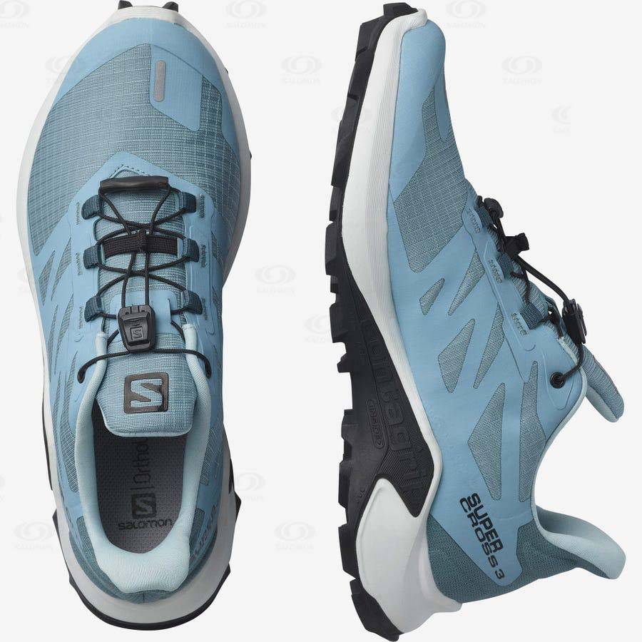 Blue / White Salomon SUPERCROSS 3 Women's Trail Running Shoes | US-M1811