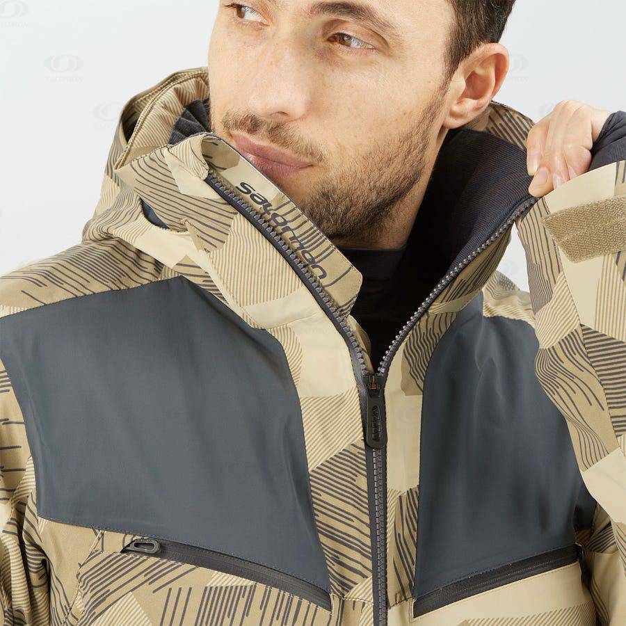 Brown Salomon BRILLIANT Men's Ski Jackets | US-M2287