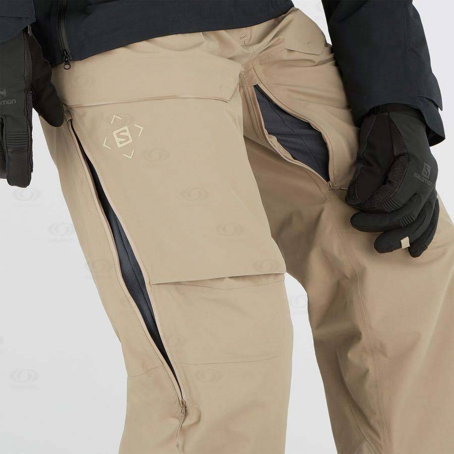 Brown Salomon GRAVITY GORE-TEX Men's Ski Pants | US-O1133