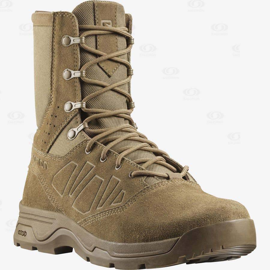 Brown Salomon GUARDIAN WIDE Men's Forces Boots | US-L1550