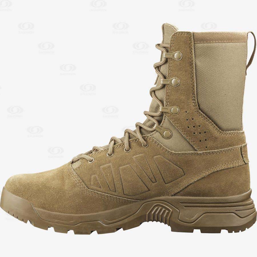 Brown Salomon GUARDIAN WIDE Men's Forces Boots | US-L1550