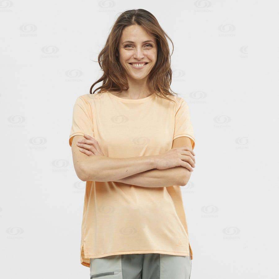 Brown Salomon OUTLINE SUMMER Women's T Shirts | US-W3320