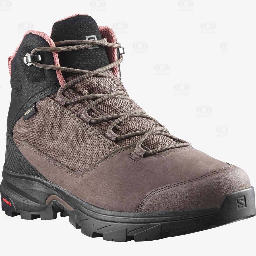 Brown Salomon OUTWARD GORE-TEX Women's Hiking Shoes | US-W3030