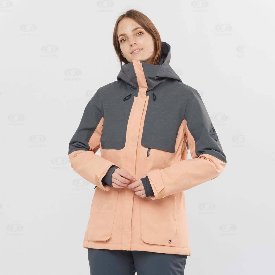 Brown Salomon PROOF LIGHT Women's Ski Jackets | US-A1878