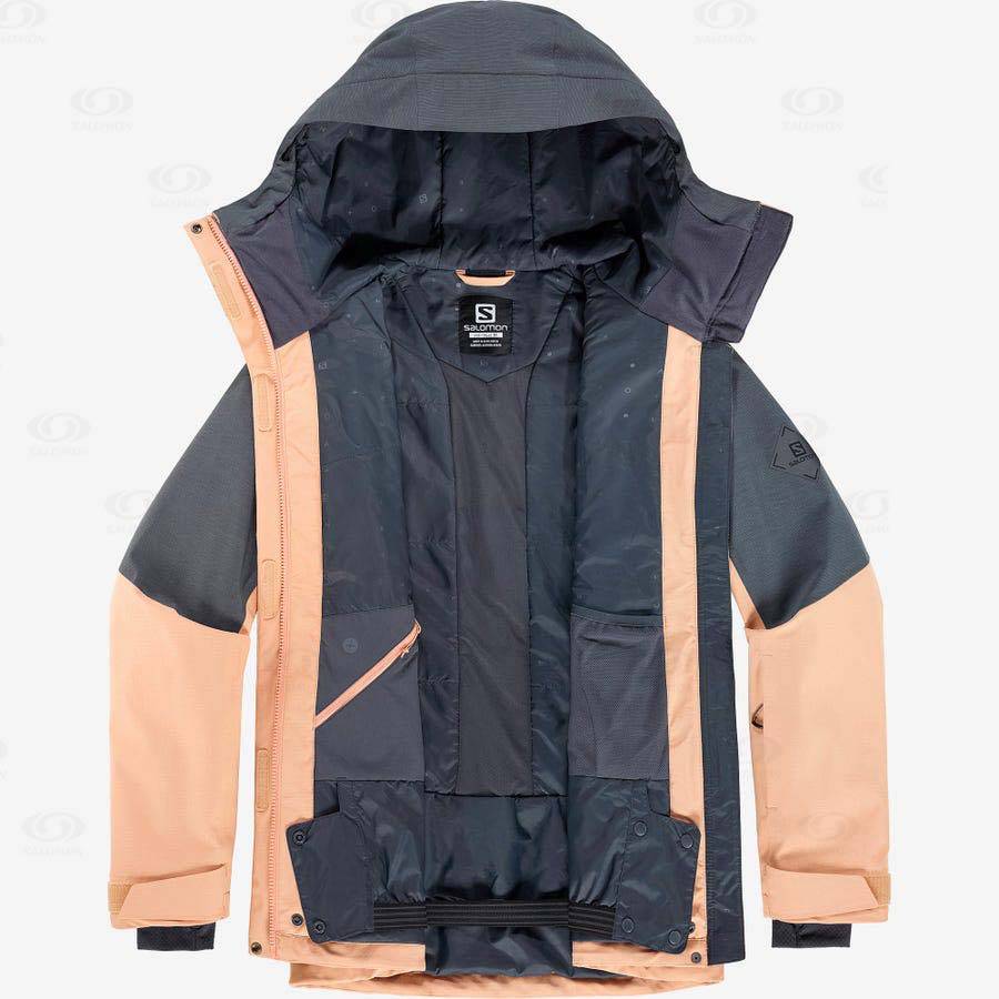 Brown Salomon PROOF LIGHT Women's Ski Jackets | US-A1878