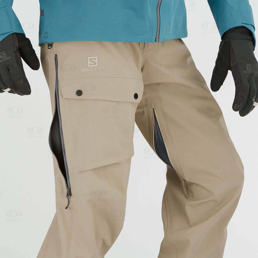 Brown Salomon QST 3L Men's Ski Pants | US-O1152