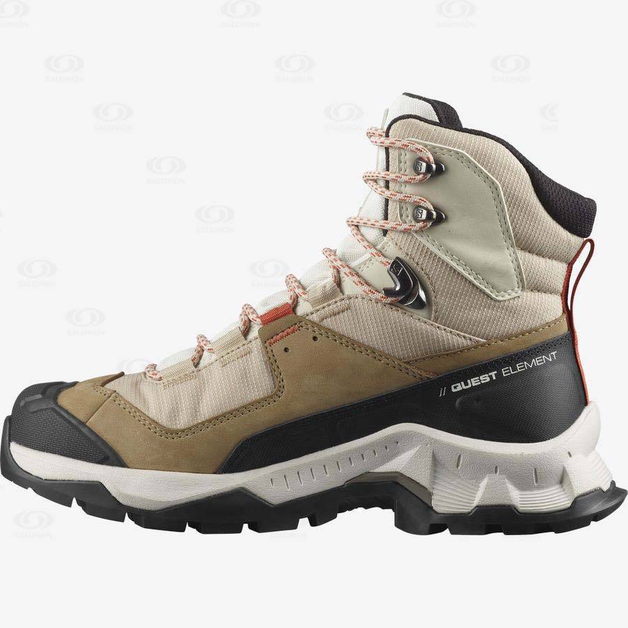 Brown Salomon QUEST ELEMENT GORE-TEX Women's Waterproof Shoes | US-N1687