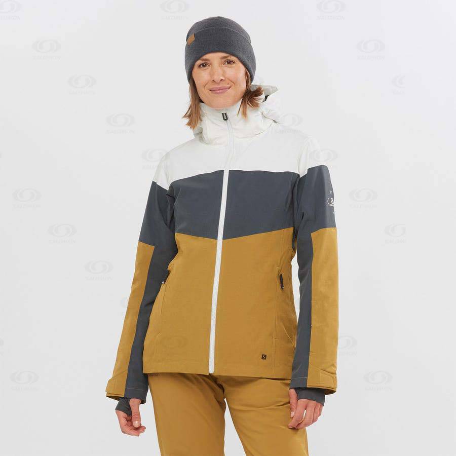 Brown Salomon SLALOM Women's Ski Jackets | US-M1440