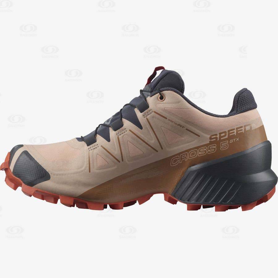 Brown Salomon SPEEDCROSS 5 GORE-TEX Women's Waterproof Shoes | US-A1724