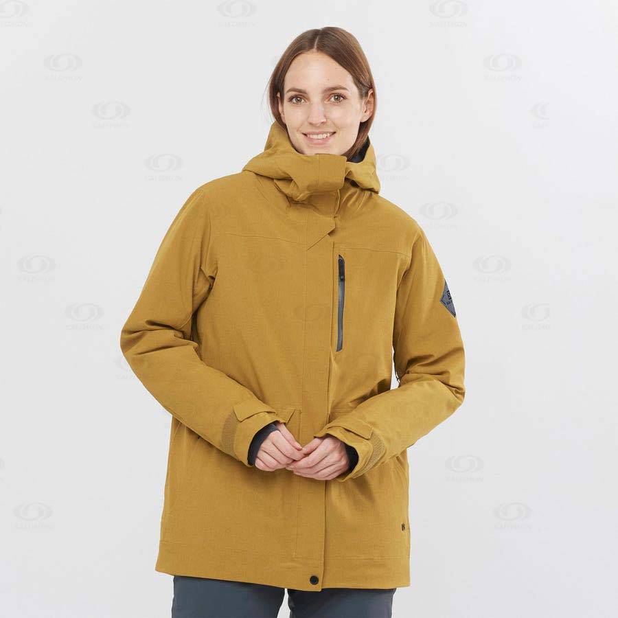 Brown Salomon STANCE CARGO Women's Ski Jackets | US-M1762