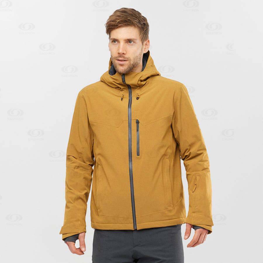 Brown Salomon UNTRACKED Men's Ski Jackets | US-A1136