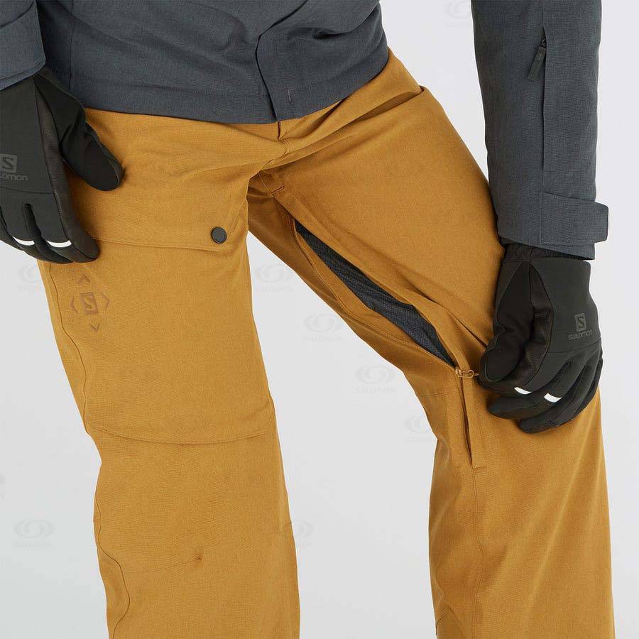 Brown Salomon UNTRACKED Men's Ski Pants | US-O1378