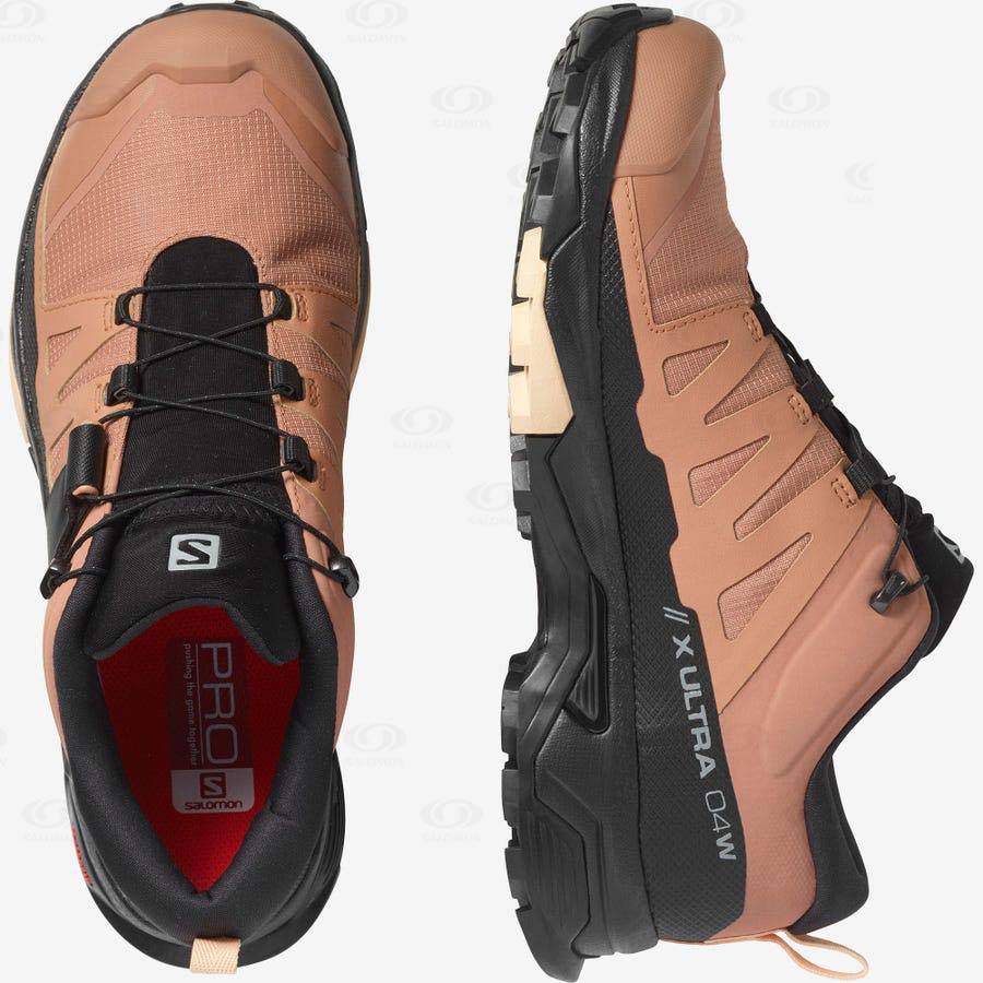 Brown Salomon X ULTRA 4 GORE-TEX Women's Waterproof Shoes | US-W1360