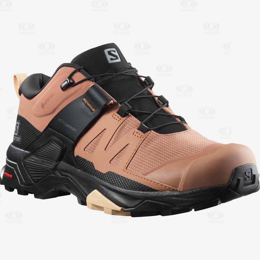 Brown Salomon X ULTRA 4 GORE-TEX Women's Waterproof Shoes | US-W1360