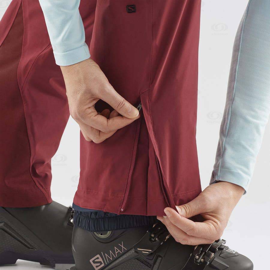 Burgundy Salomon THE BRILLIANT Women's Ski Pants | US-S1044