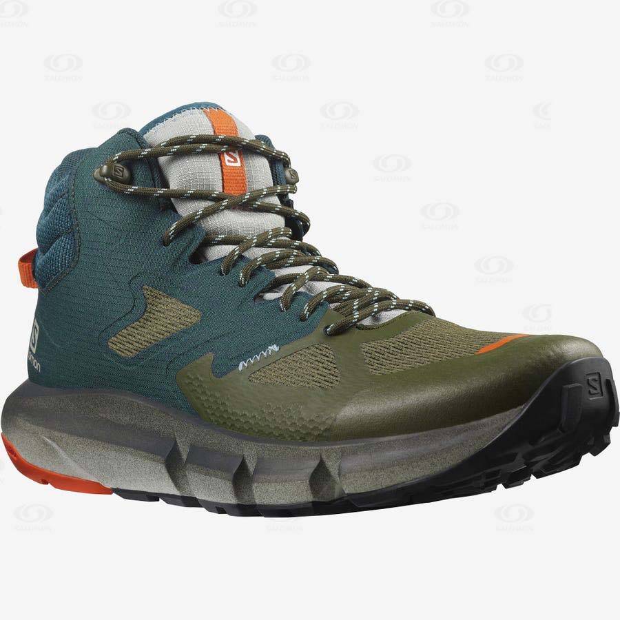 Deep Green / Olive Salomon PREDICT HIKE MID GORE-TEX Men's Hiking Shoes | US-O2526