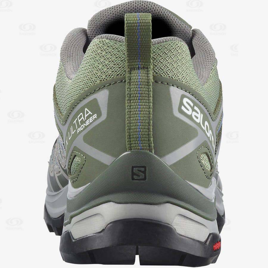 Green / Grey Salomon X ULTRA PIONEER Women's Hiking Shoes | US-W1390