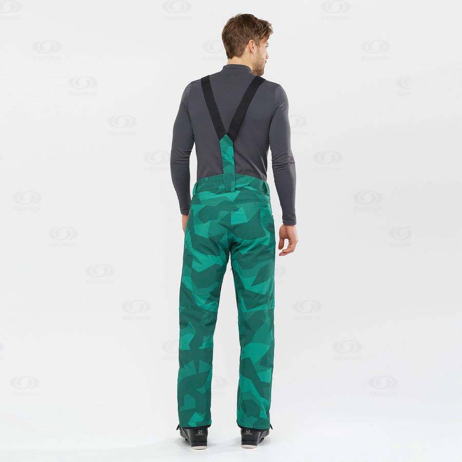 Green Salomon EDGE Men's Ski Pants | US-M1650