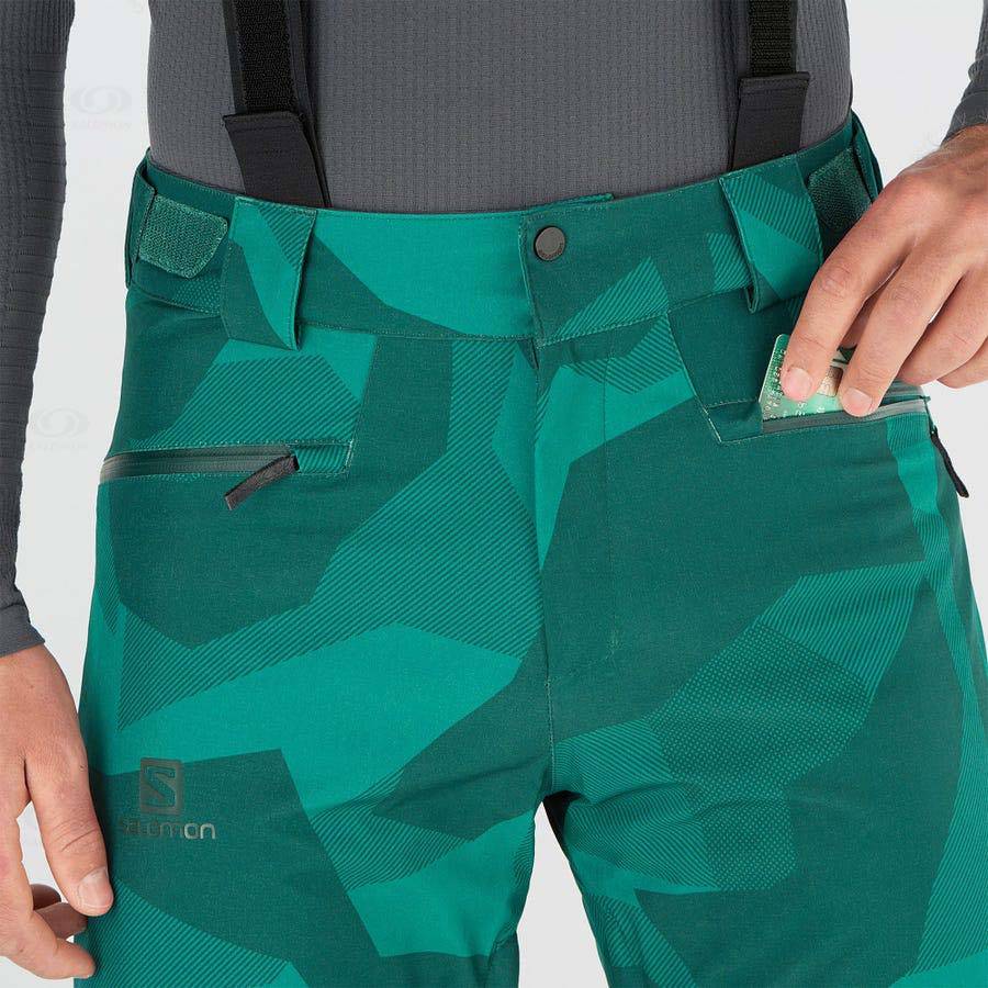 Green Salomon EDGE Men's Ski Pants | US-M1650