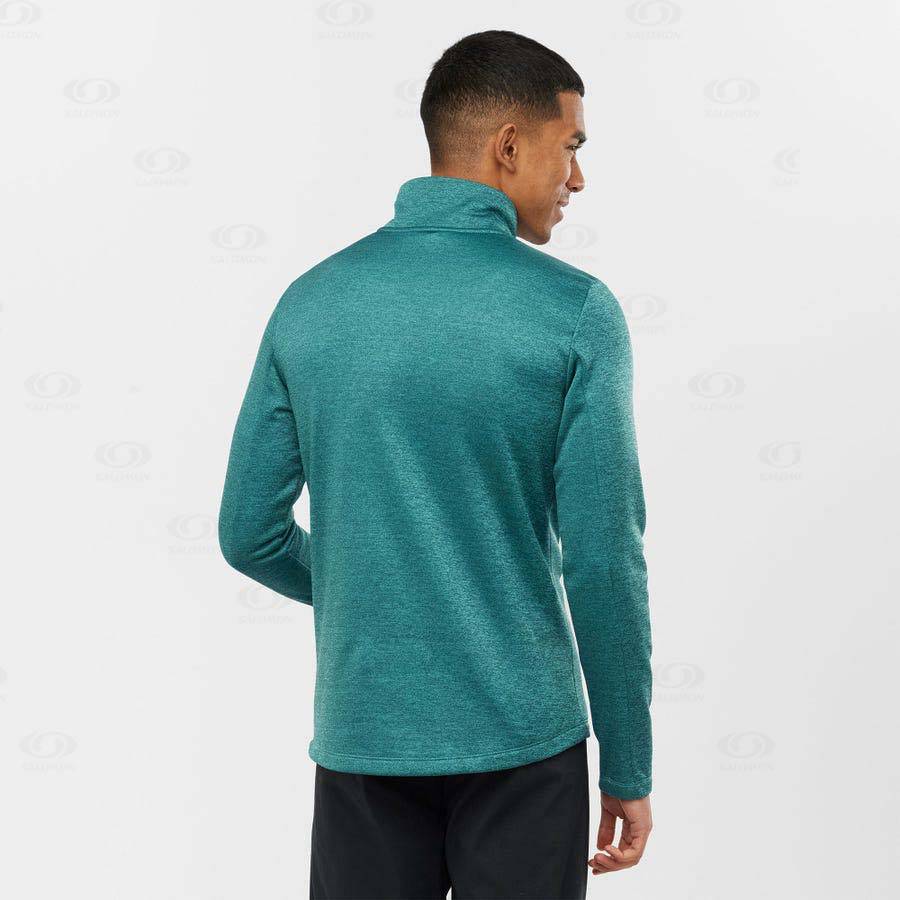 Green Salomon ESSENTIAL LIGHTWARM SEAMLESS Men's Hoodie | US-N2471