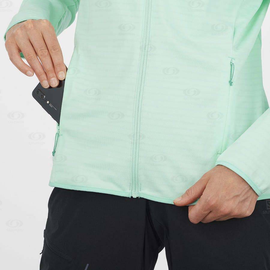 Green Salomon ESSENTIAL LIGHTWARM Women's Hoodie | US-L1459