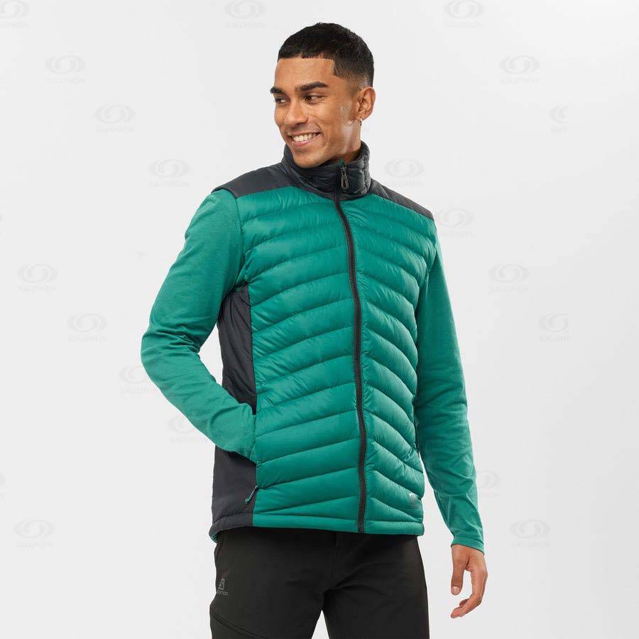 Green Salomon ESSENTIAL XWARM DOWN Men's Insulated Jackets | US-M2420