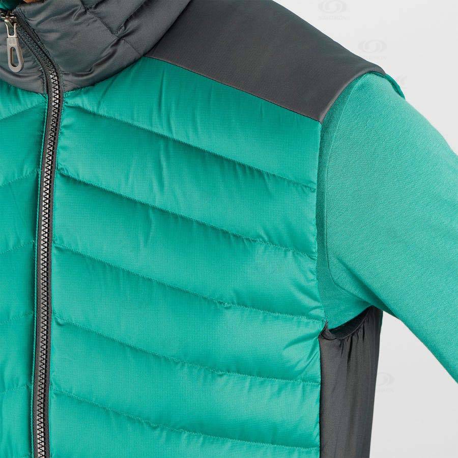 Green Salomon ESSENTIAL XWARM DOWN Men's Insulated Jackets | US-M2420