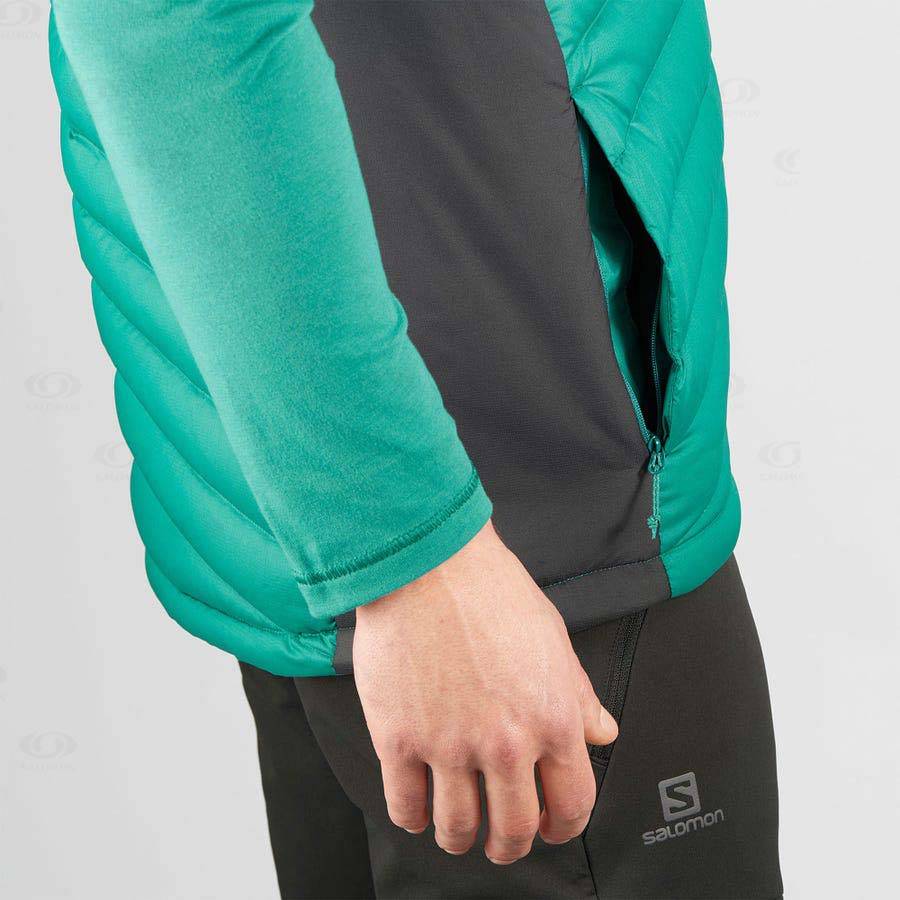 Green Salomon ESSENTIAL XWARM DOWN Men's Insulated Jackets | US-M2420