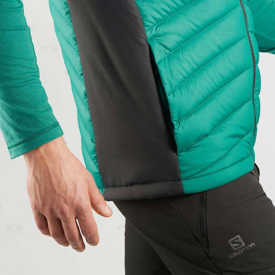 Green Salomon ESSENTIAL XWARM DOWN Men's Insulated Jackets | US-M2420