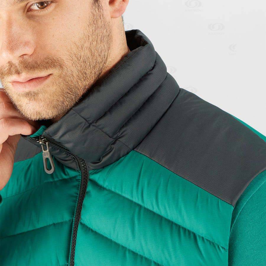 Green Salomon ESSENTIAL XWARM DOWN Men's Insulated Jackets | US-M2420