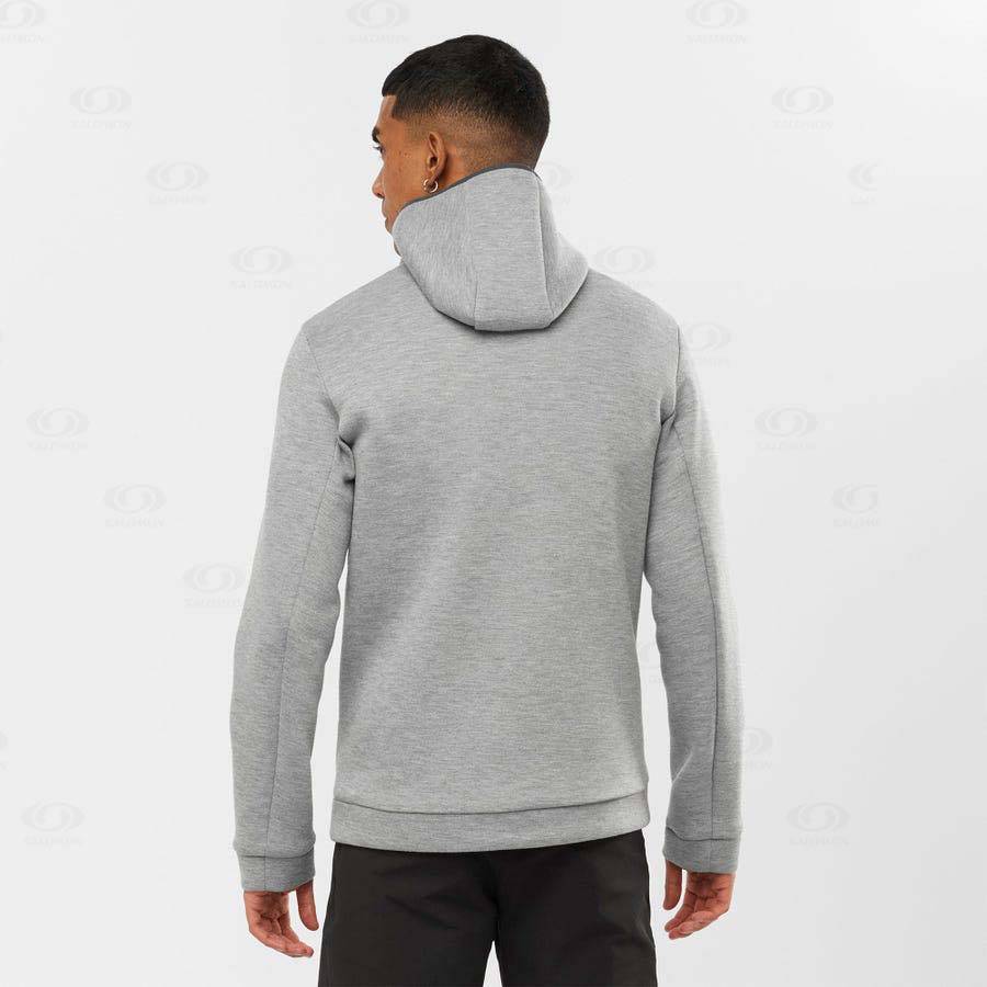 Green Salomon ESSENTIAL XWARM HYBRID Men's Hoodie | US-M1055