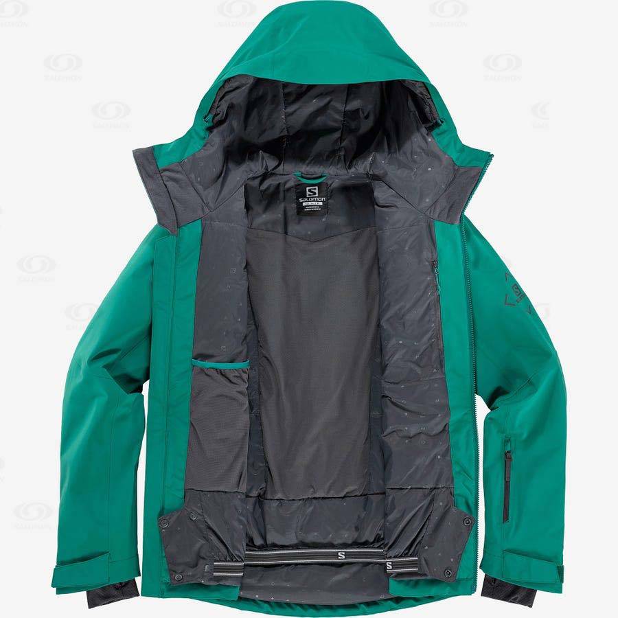 Green Salomon HIGHLAND Men's Ski Jackets | US-M2098