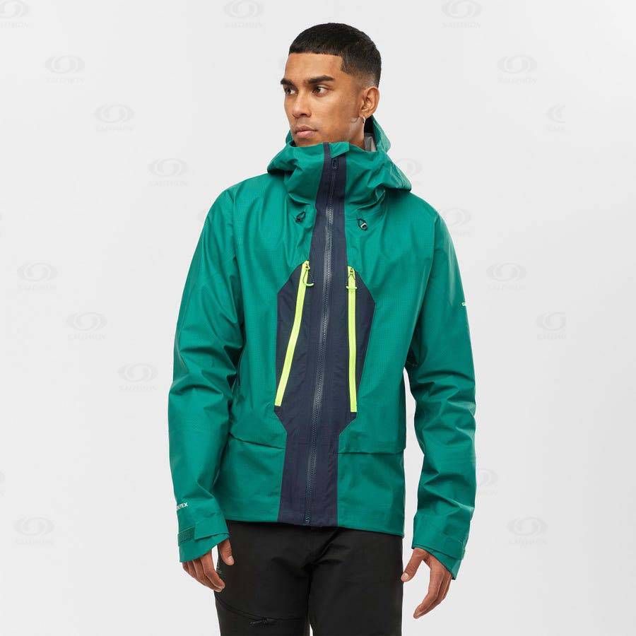 Green Salomon OUTPEAK GORE-TEX 3L Men's Waterproof Jackets | US-O1754