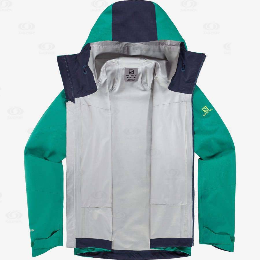 Green Salomon OUTPEAK GORE-TEX 3L Men's Waterproof Jackets | US-O1754