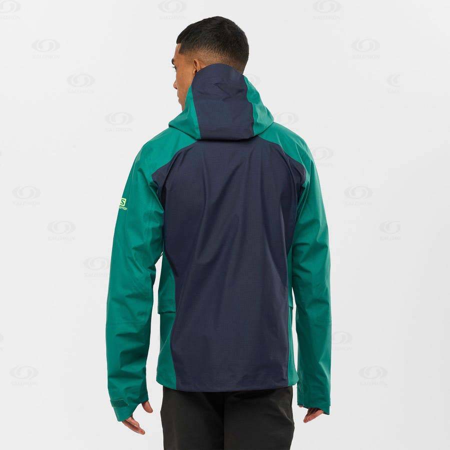 Green Salomon OUTPEAK GORE-TEX 3L Men's Waterproof Jackets | US-O1754