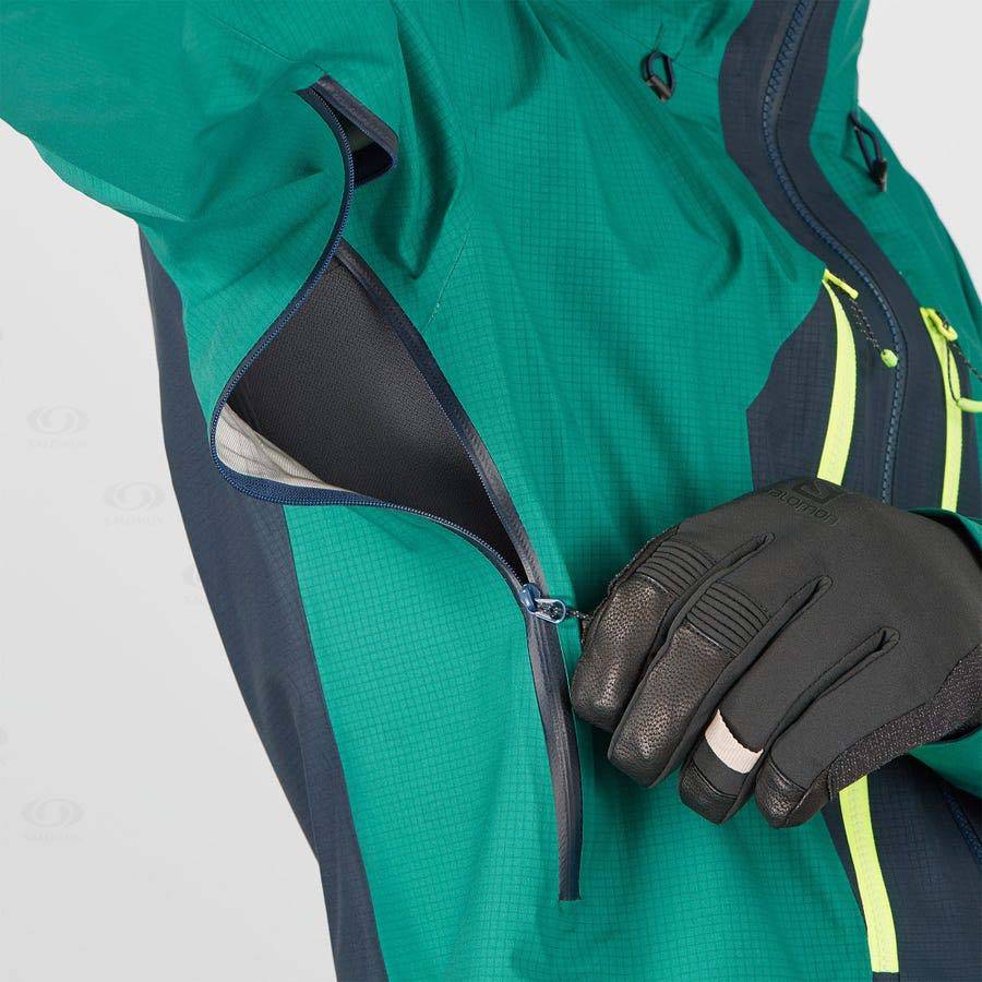 Green Salomon OUTPEAK GORE-TEX 3L Men's Waterproof Jackets | US-O1754