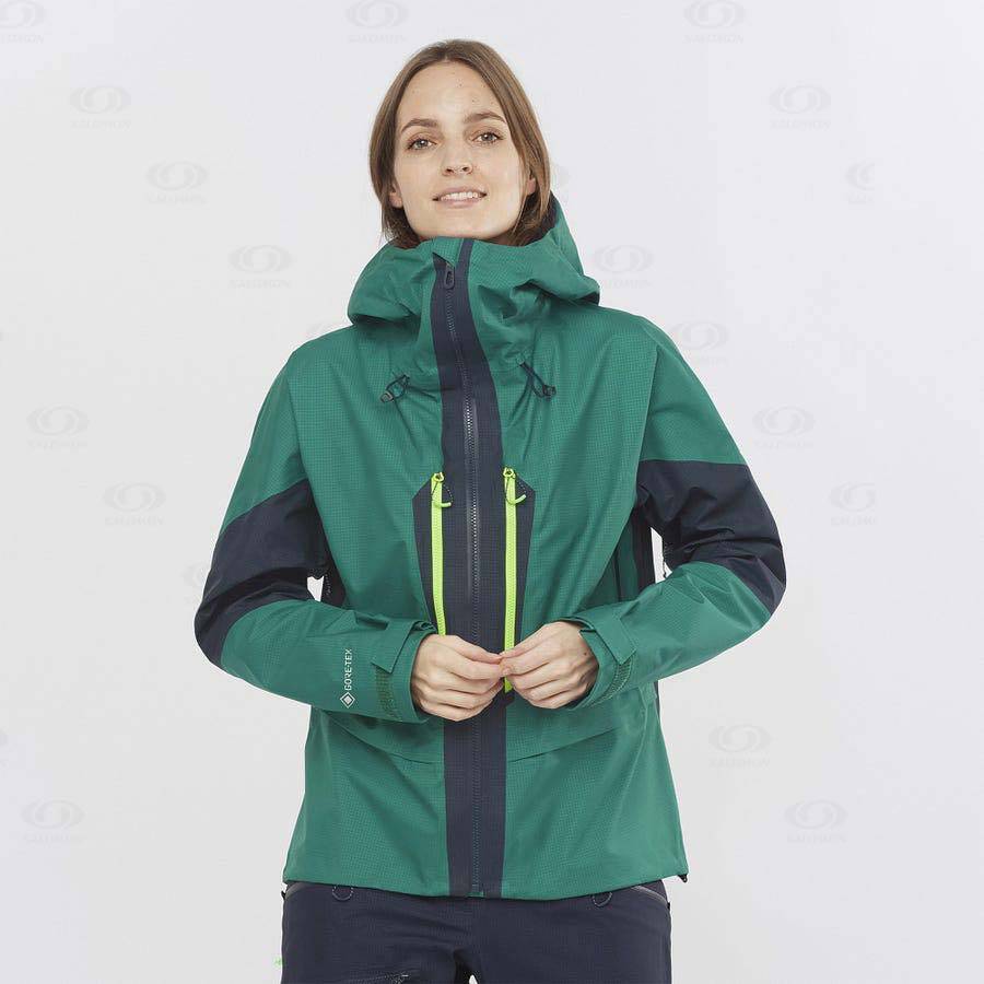 Green Salomon OUTPEAK GORE-TEX 3L Women's Waterproof Jackets | US-S2192