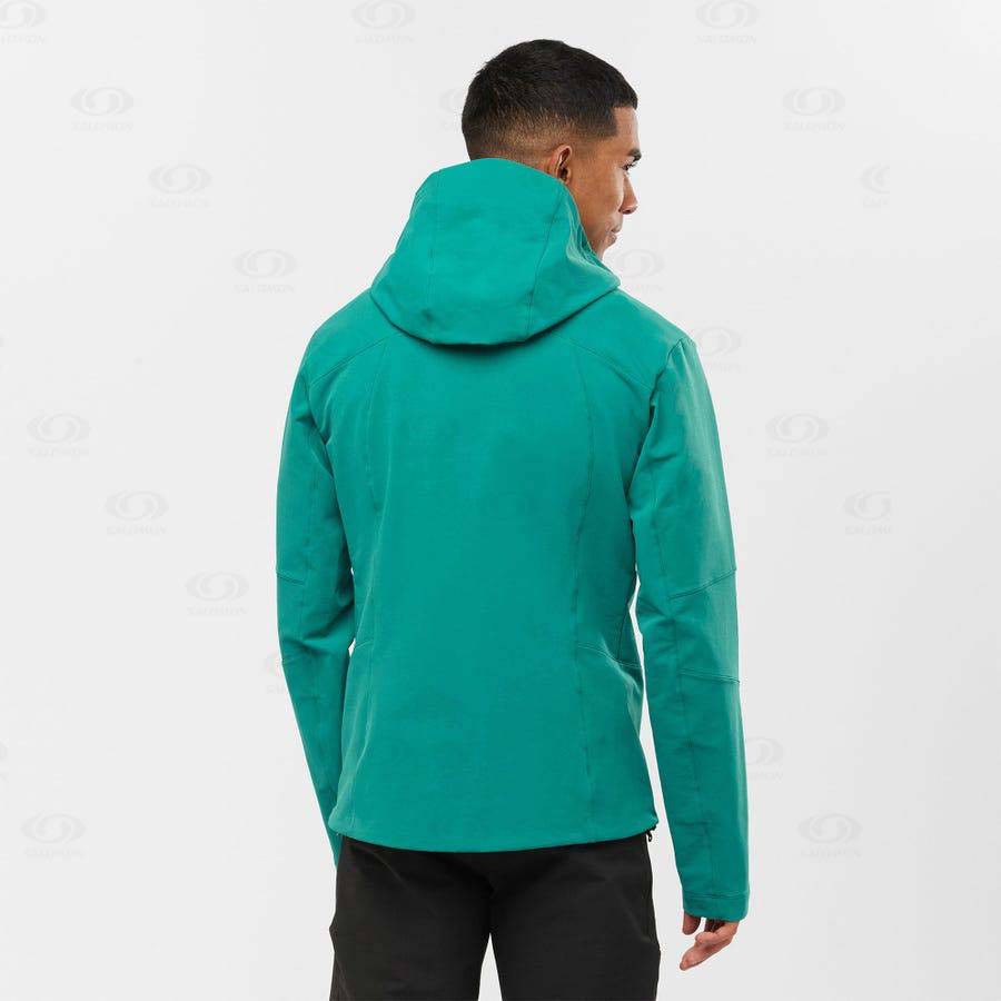 Green Salomon OUTPEAK SOFTSHELL Men's Softshell Jackets | US-O1712